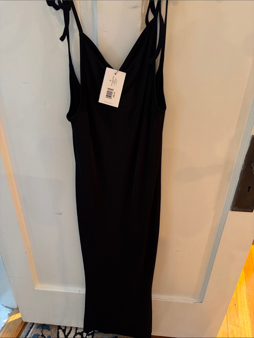 DANIELLE BERNSTEIN Black V-Neck Maxi/Slip Dress